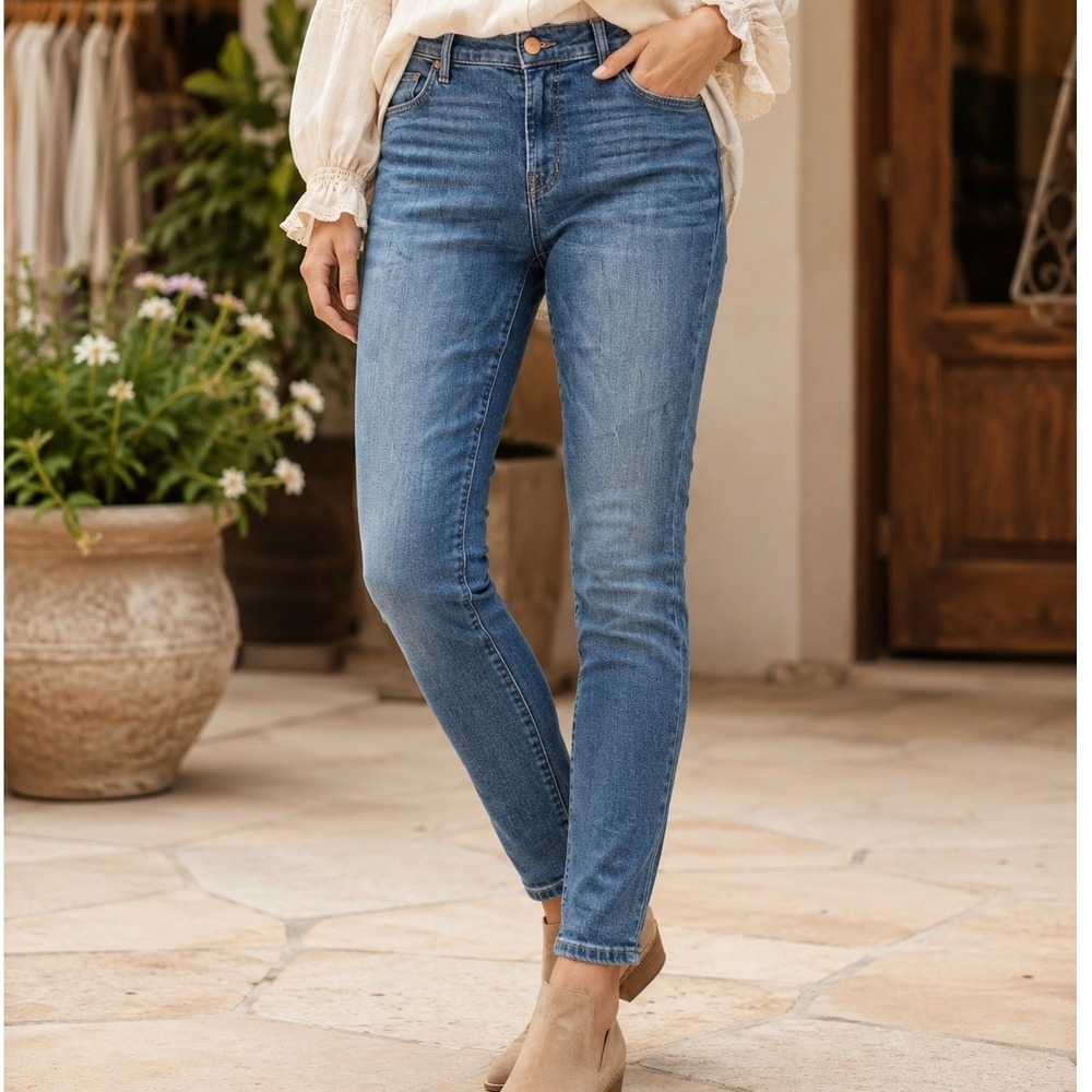 J Brand Maria High Rise Skinny Jeans Identity Blue Stretch Denim Ankle Fall 30